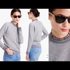 J Crew Metallic ruffle-neck sweatshirt Size xxs